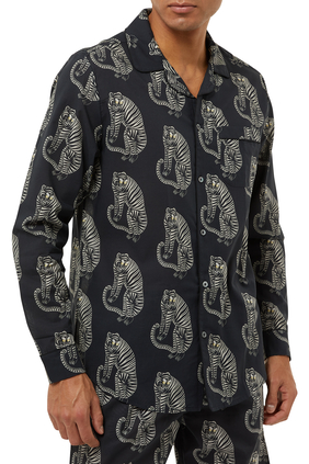 The Sansindo Tiger Print Pyjama Shirt